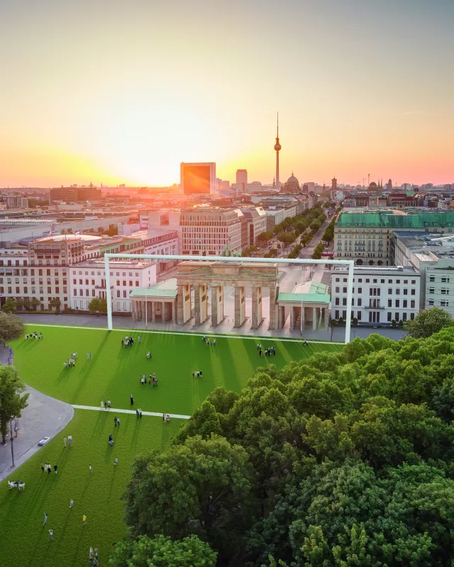 Brandenburger Tor als Fußballtor